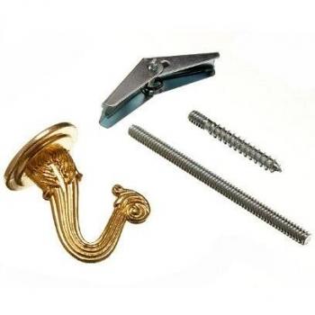 Plant Hanging Basket Lift Off Hook Brass Finish