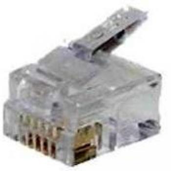 Modular Stecker 6P6C vergoldet für Rundkabel