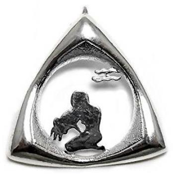 Colgante Triangular Acuario en Plata Ley 925 para Mujer