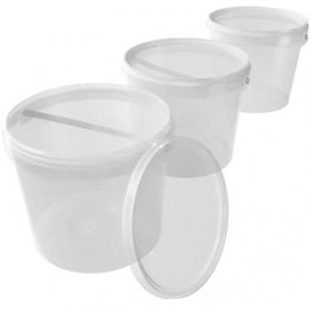 Rutschsicherer 5L Eimer mit Deckel, recyclebar, 3er Pack