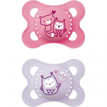 MAM Original Pure Silicone Pacifiers 2-Pack for 2-6 Months (Purple)