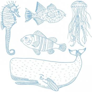 Kokorosa Ocean Animal Clear Stamp