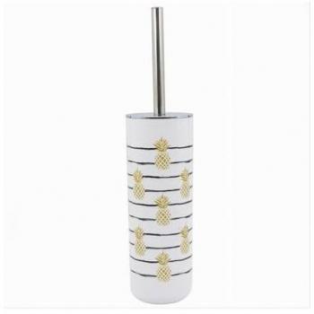 Portascopino Accessori Bagno WC Toilette Ananas 9.1x26.8 cm con Scopino