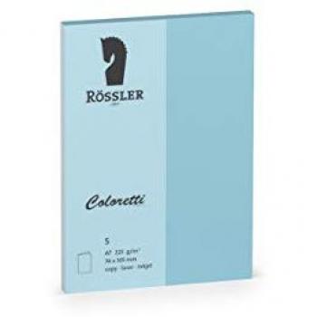 10‑faches Rössler Coloretti A7 Hoch Doppelkarte-Set – 5 Stück – Himmelblau