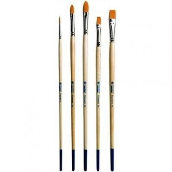 Set de Cinco Pinceles Artcreation Mango Largo Para Oleo y Acrílico Artcreation Beige