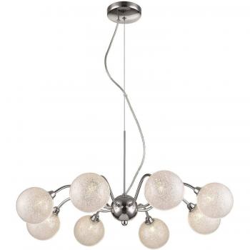 Spring Lighting Sospensione Otto 8 Bracci in Vetro Cromato