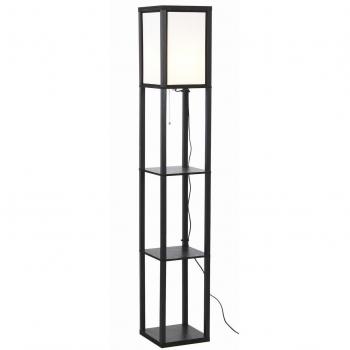 Lampadaire moderne à 3 étages avec abat-jour en métal noir