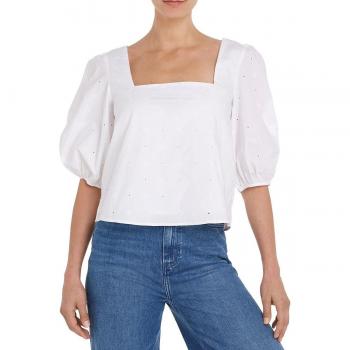 Blusa Tommy Hilfiger de Mujer con Cuello Caja y Manga Corta