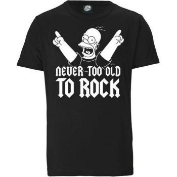 Schwarz bedrucktes T-Shirt mit Homer Simpson