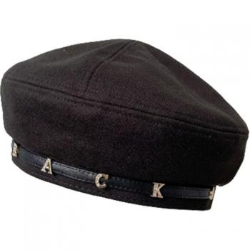 Artist Beret Hat with Letter Ornament