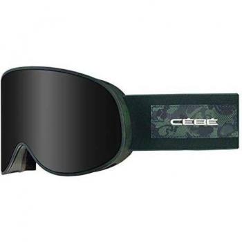 Cébé Attraction Masques Ski Adultes Unisexe Grande Taille Vert Mat Géométrique Camouflage Gris Noirs