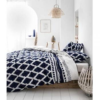 Santorin Parure de Couette TODAY, Bleu, Blanc, 220x240