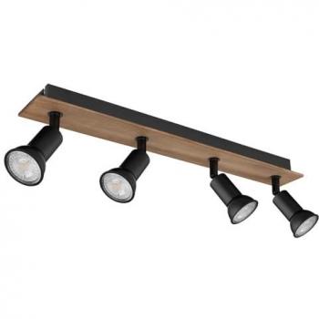 GLOBO LIGHTING LED Deckenstrahler DREW, 4-flammig, ohne Leuchtmittel, Braun-Schwarz