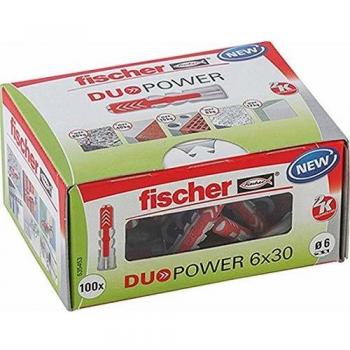 Fischer Duopower Gypsum Plasterboard and Chipboard Plug, 6x30mm, Box of 100