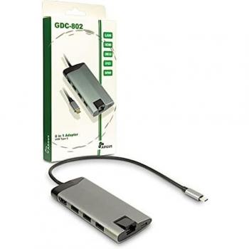 Docking Station GDC-802 USB 3.2 Gen 1 1000 Mbit/s Grigio