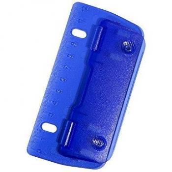 Genie PP-2 Metall-Locher mit integriertem Lineal, blau