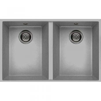 ELLECI QUADRA 340 LMQ34079BSC Lavello 77X46 cm 2 Vasche Rettangolare Metaltek Alluminio