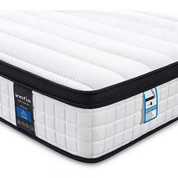 Inofia Double Memory Foam Sprung Mattress 10.6 Inch, 4FT6 Spring Mattress