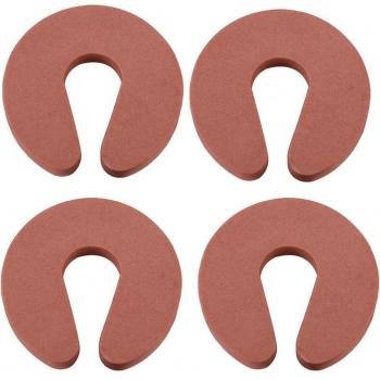 Tope de puerta de alta elasticidad en forma de C, protección infantil, 4 piezas