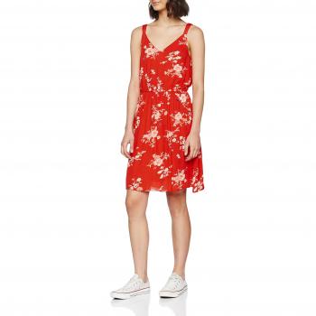 ONLY NOS Onlkarmen S/l Vestido Corto AOP Wvn Noos, Estampado Floral Rojo