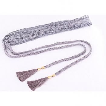 Slim Tasselled Leather Belt for Women