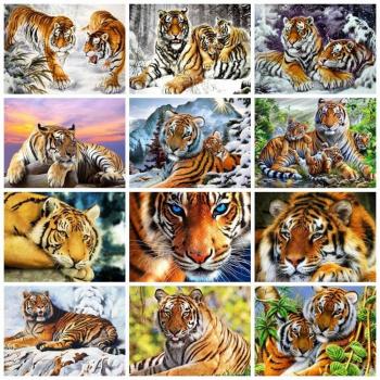 Tigre Rouge Full Round 20x30cm Kit Peinture Diamant