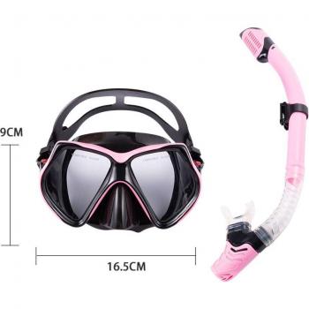 Unisex Snorkeling Goggles and Breath Tube Set with Liquid Silicone