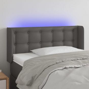 Testiera LED Grigio 103x16x88 cm “Pelle”