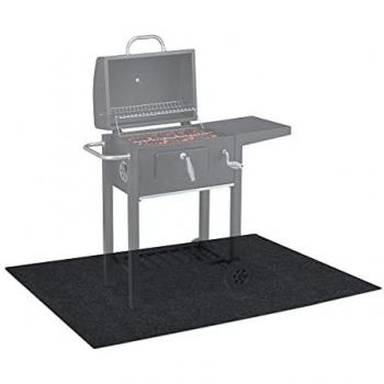 Outdoor Grillmatte, rutschfeste Bodenschutzmatte, 120 x 100 cm, anthrazit