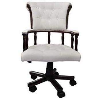 Modern White Swivel Office Chair