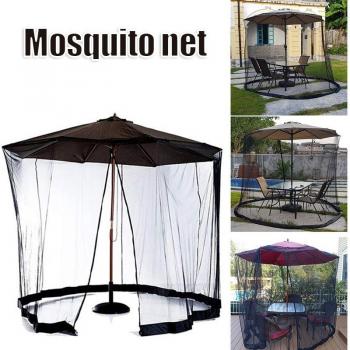 Moustiquaire pour table de parapluie avec fermeture éclair