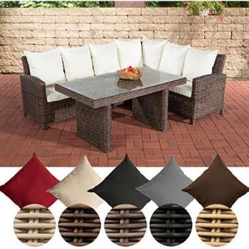 Gartensessel MINARI – Polyrattan Sitzgruppe (6 Plätze), Aluminiumrahmen