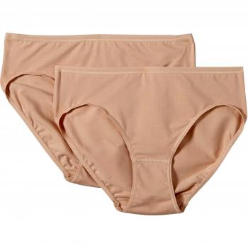 Huber Da. Midi Slip, Pack de 2 Calzoncillos para Mujer, Beige, Talla 48