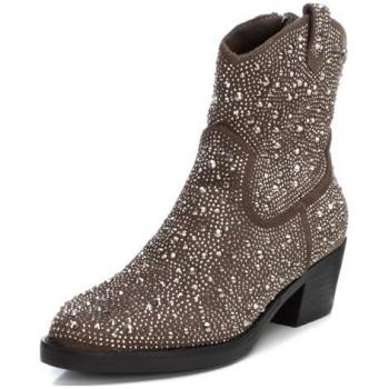 Xti Botín Taupe 14311602-TAUPE, para Mujer, con cremallera lateral