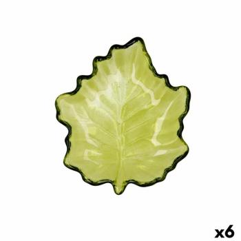 Quid Snackplatte Grün Glas 14x14,5 cm (Packung mit 6)