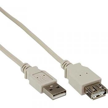InLine USB‑Extension 1,8 m – Typ A (beige) – Bulk-Variante