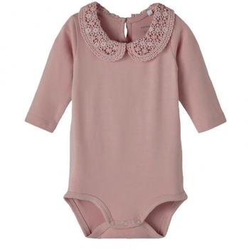 Body Nocturno 'Malva' con mangas largas y tela talco