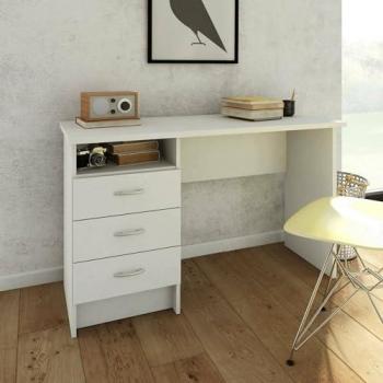 Bureau DMORA trois tiroirs blanc 120x72x48 cm