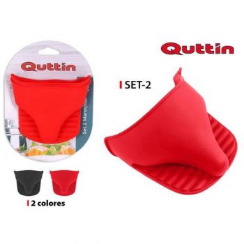 QUTTIN | SET 2 MANOPLAS COCINA SILICONA (COLORES SURTIDOS)