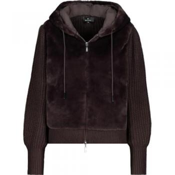 Monari Damen Strickjacke Felloptik Braun Größe 40