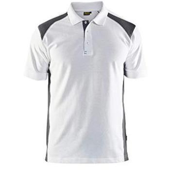 Polo de Travail Piqué 3324 – Couleur Blanc-Gris Foncé, Taille 4XL