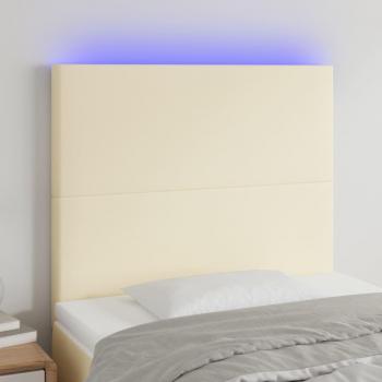 Crème Tête de Lit LED 90×5×118 cm – Similicuir (vidaXL)