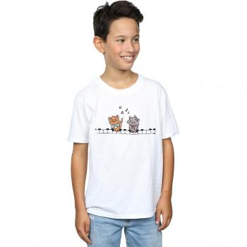 T-shirt blanc Absolute Cult & The Aristocats : Joueurs de piano pour garçons Disney – 5 à 6 ans
