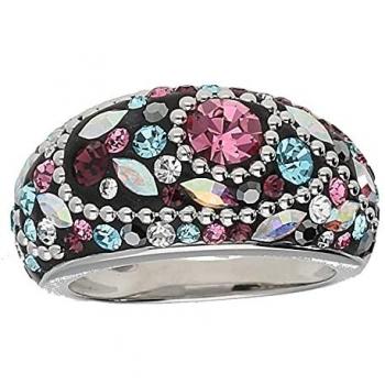 Ring „Smart Jewel“ – Buntes Silbergold, 925er Silber, grüner Kristall, 1 ct, Damen
