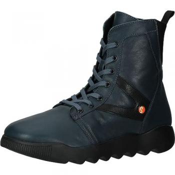 Softinos Damen Stiefelette mit Blockabsatz in Blau