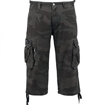 Black Premium 3/4 Army Vintage Shorts in Dark Camo