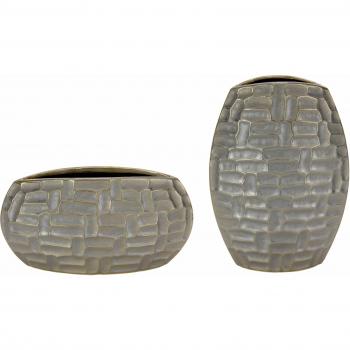 Home affaire Dekovase Set 2 St. grau, 26x10x18 cm