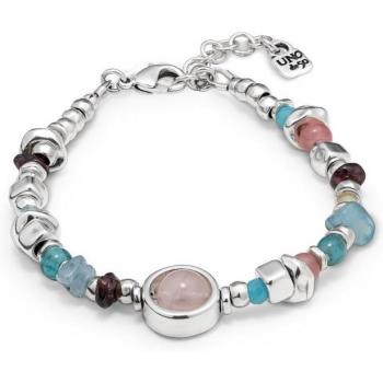 Bracelet argenté décoré de cristaux et de pierres