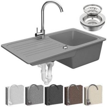 Fregadero Granito 76x46cm con Desagüe y Escurridor Reversible