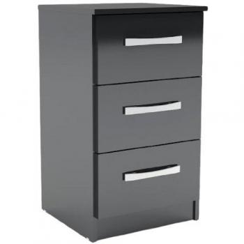 Birlea Lynx Black 3-Drawer Bedroom Cabinet
